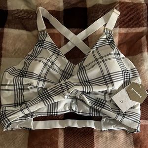 NWT Buffbunny Collection Candy Wrap Sports Bra - Black & White Plaid